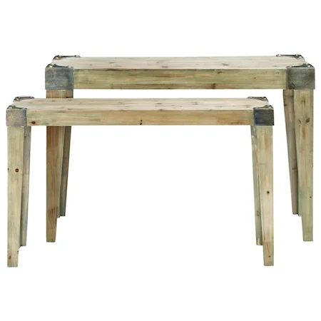 Wood Console Tables, Set of 2